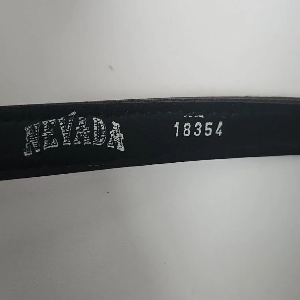NEVADA | beaded leather belt brown red sz M